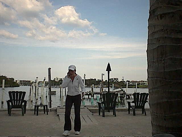 Julie checking on her stock broker!